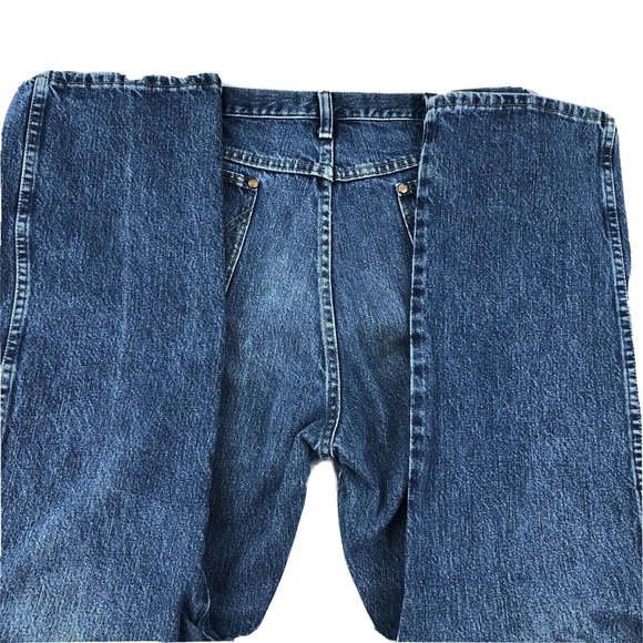 Wrangler 13MWZWD Denim Jeans 38x32 Cowboy Jeans Straight Leg Patch Logo Rodeo - Picture 4 of 7